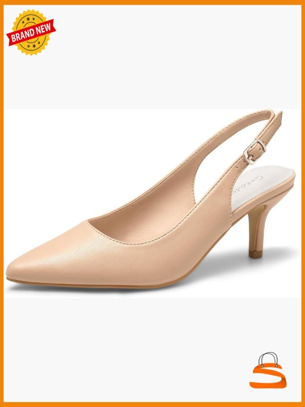 Kitten Heels Pointed Toe Slingback Dress Pumps Shoes